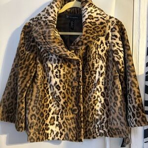 INC International Concepts Animal Print Teddy Jacket